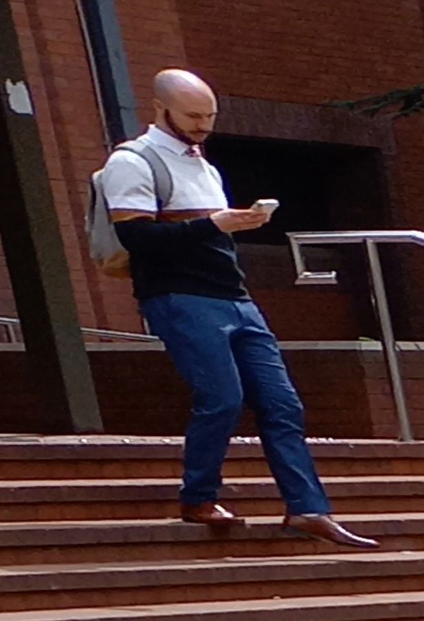 Adam Hart leaving Birmingham Crown Court