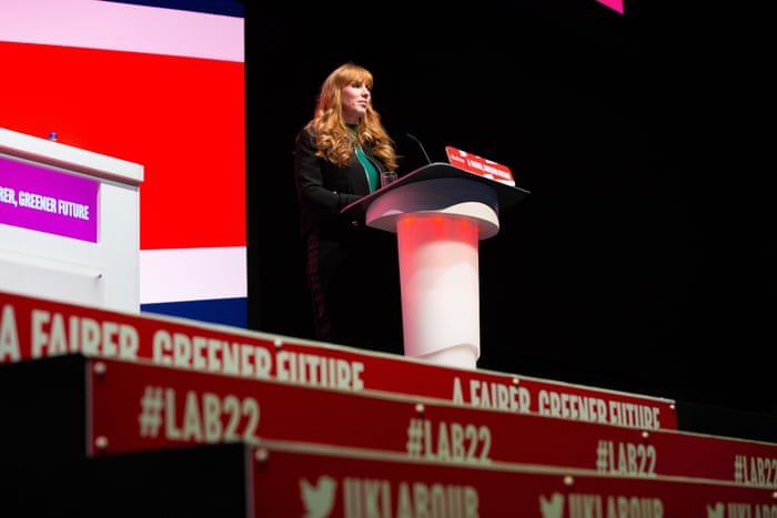 Angela Rayner speaking at the conference earlier.